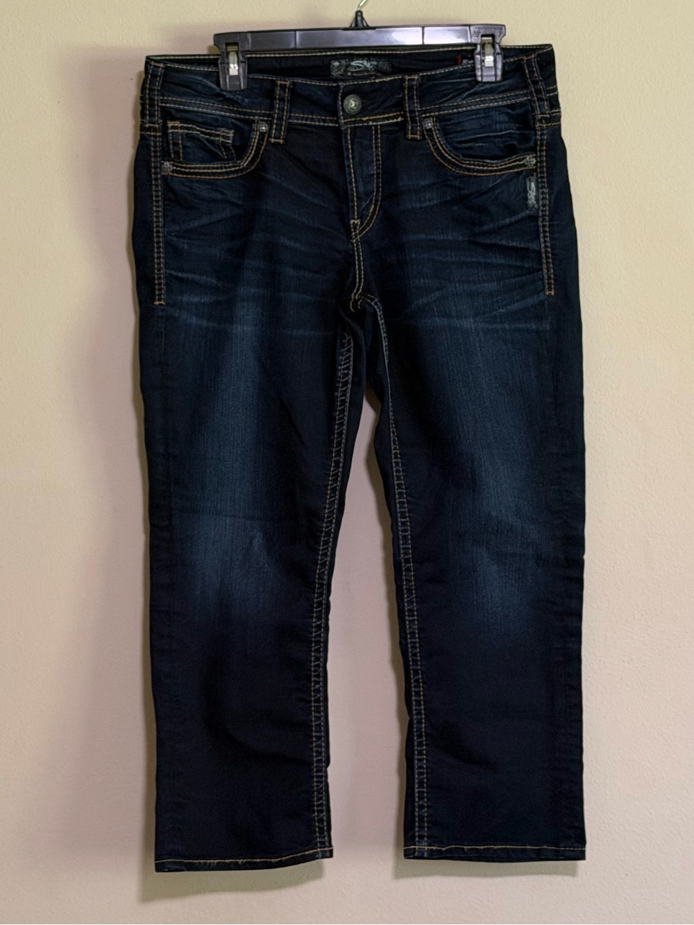 Silver Jeans Suki Dark Indigo Cropped Jeans